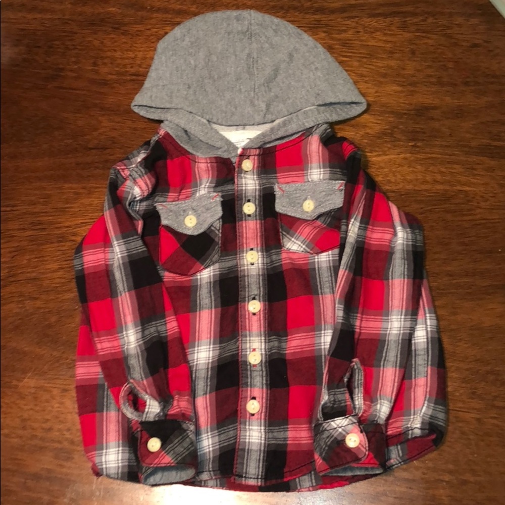 3t boys hooded button up